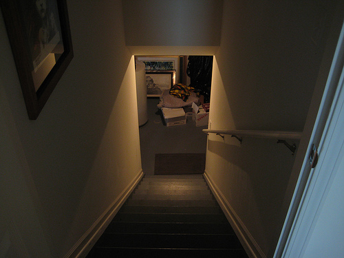 Down a dark staircase....
