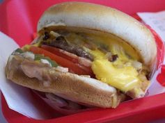 In N' Out's famous animal-style burger
