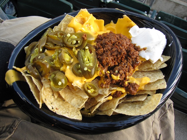 Mucho nachos.  A requirement for all Tigers games